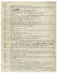 Moe Howard's Handwritten Signed Comedy Sketch -- Circa Late 1930s on Columbia Letterhead, Entitled Trapeze